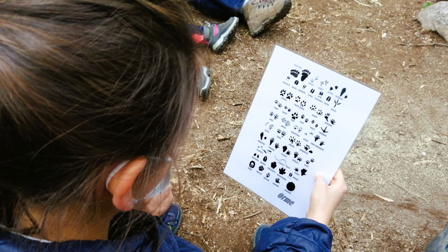 kind met dierensporen kaart