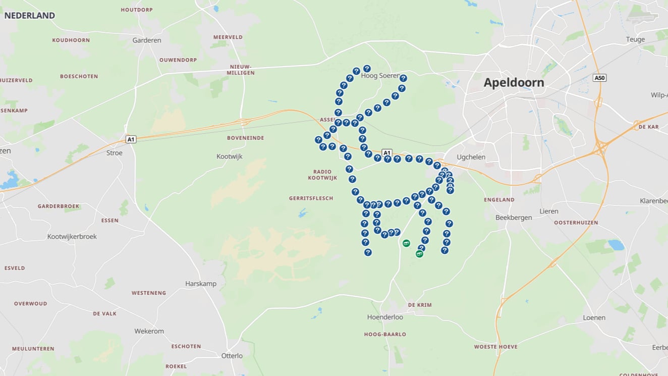 Wandelen in de Veluwe: 6 routes door heide, bos en zand 20 Edelhert Geo-Art