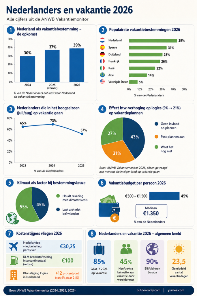 Vakantie in eigen land 2026: dit zijn de cijfers 16 Nederlandersvakantie 2026