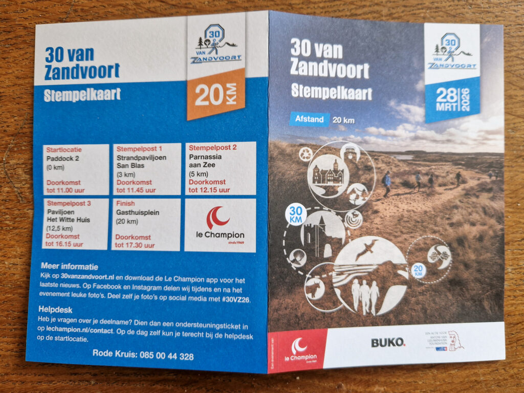 Tour du Mont Blanc: bloed, zweet en trappen 9 Stempelkaart 30 van Zandvoort voor de start 2026 03 12 11.30.49
