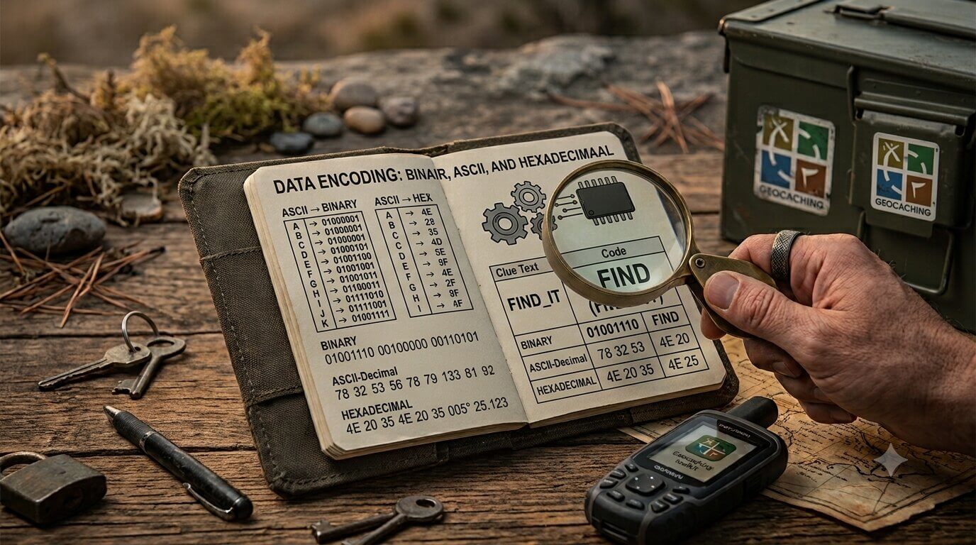 Geocache codes: welke je tegenkomt en hoe je ze kraakt 4 binair ascii