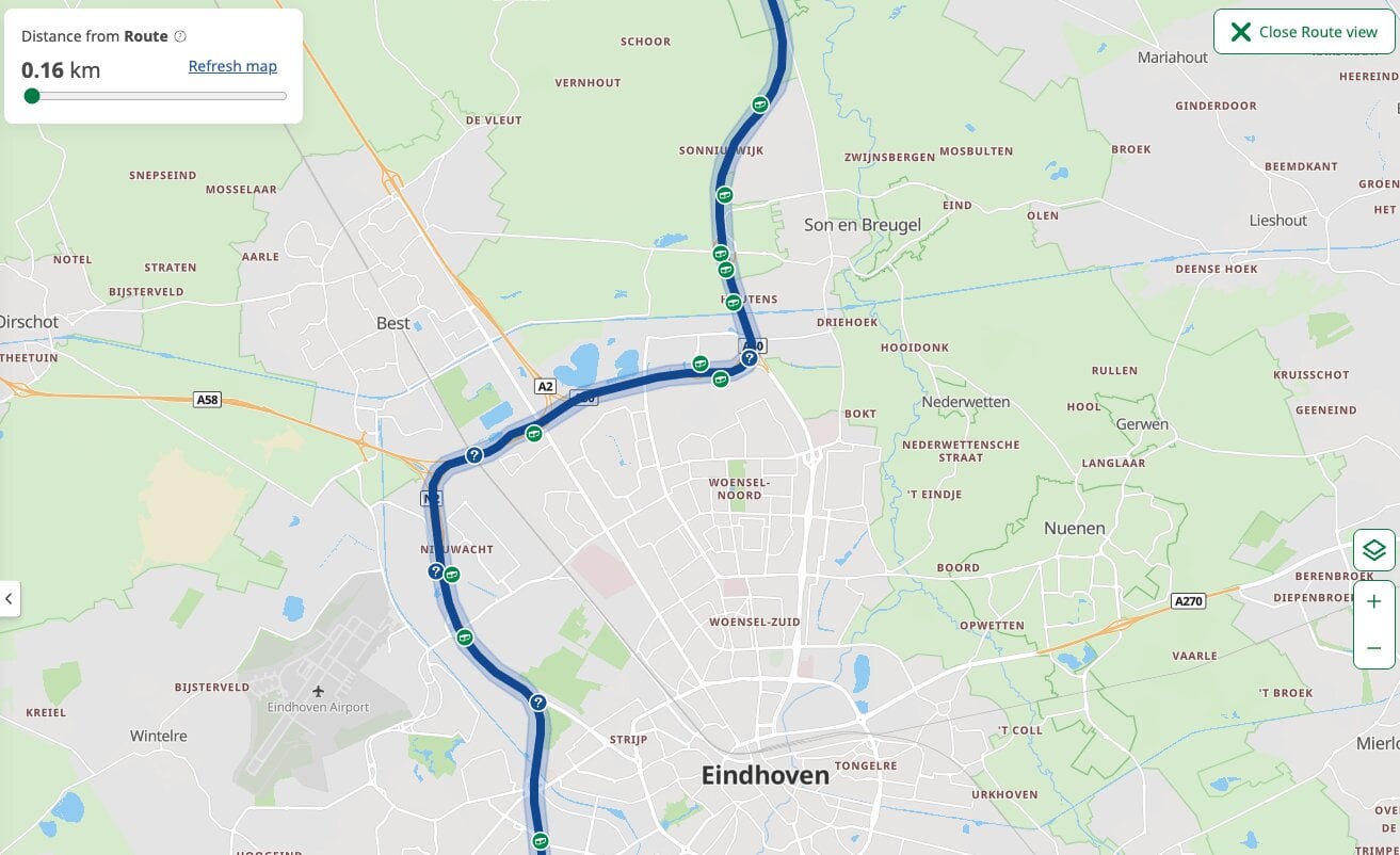 Geocaching heeft nu een routeplanner voor caches onderweg 2 geocaching route zoom